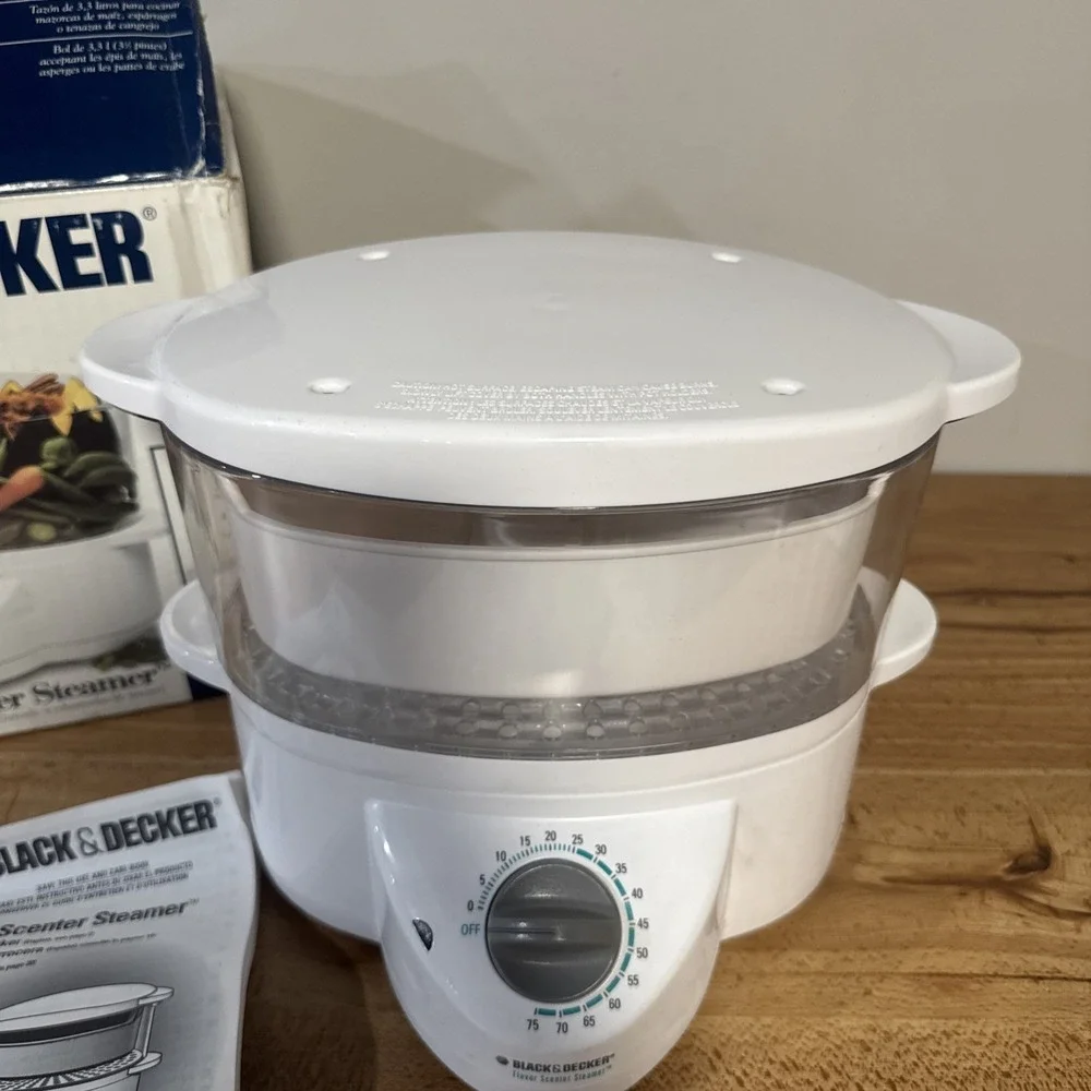 Black & Decker Flavor Scenter Steamer HS2000 Vegetable Rice Cooker Deluxe Works